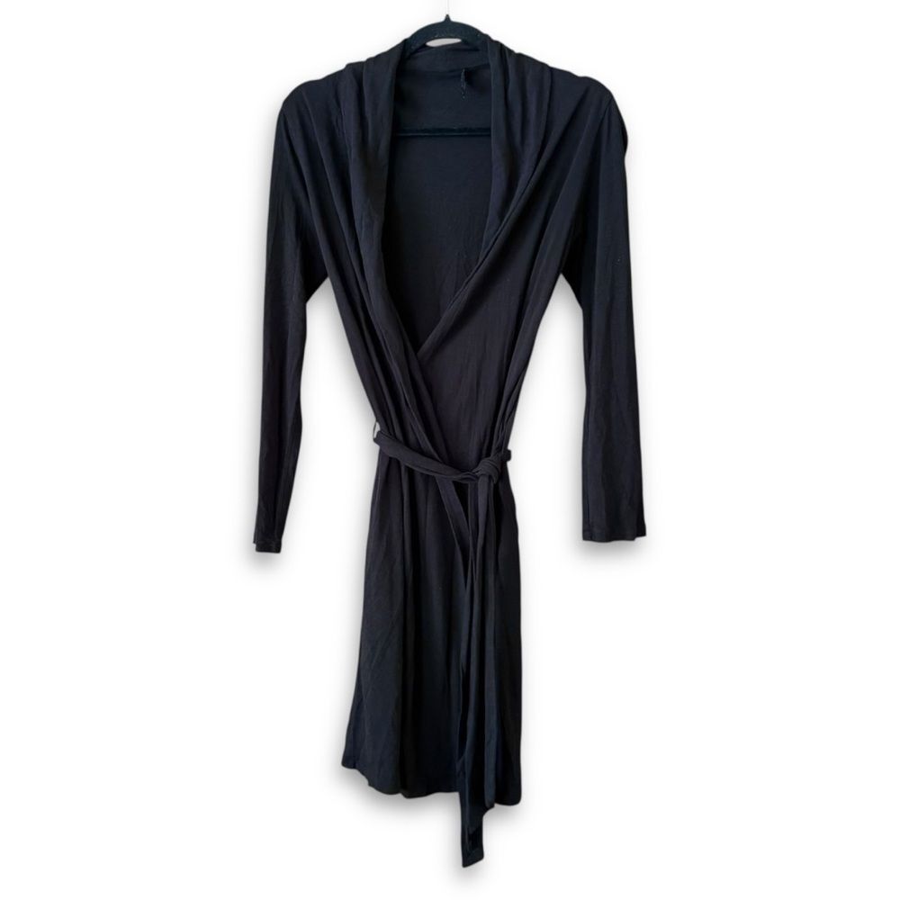 Studio La Perla Black Short Robe Size XS Neutral Classic Quiet Luxury Lounge